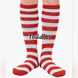Red and White Striped Socks Size Toddler